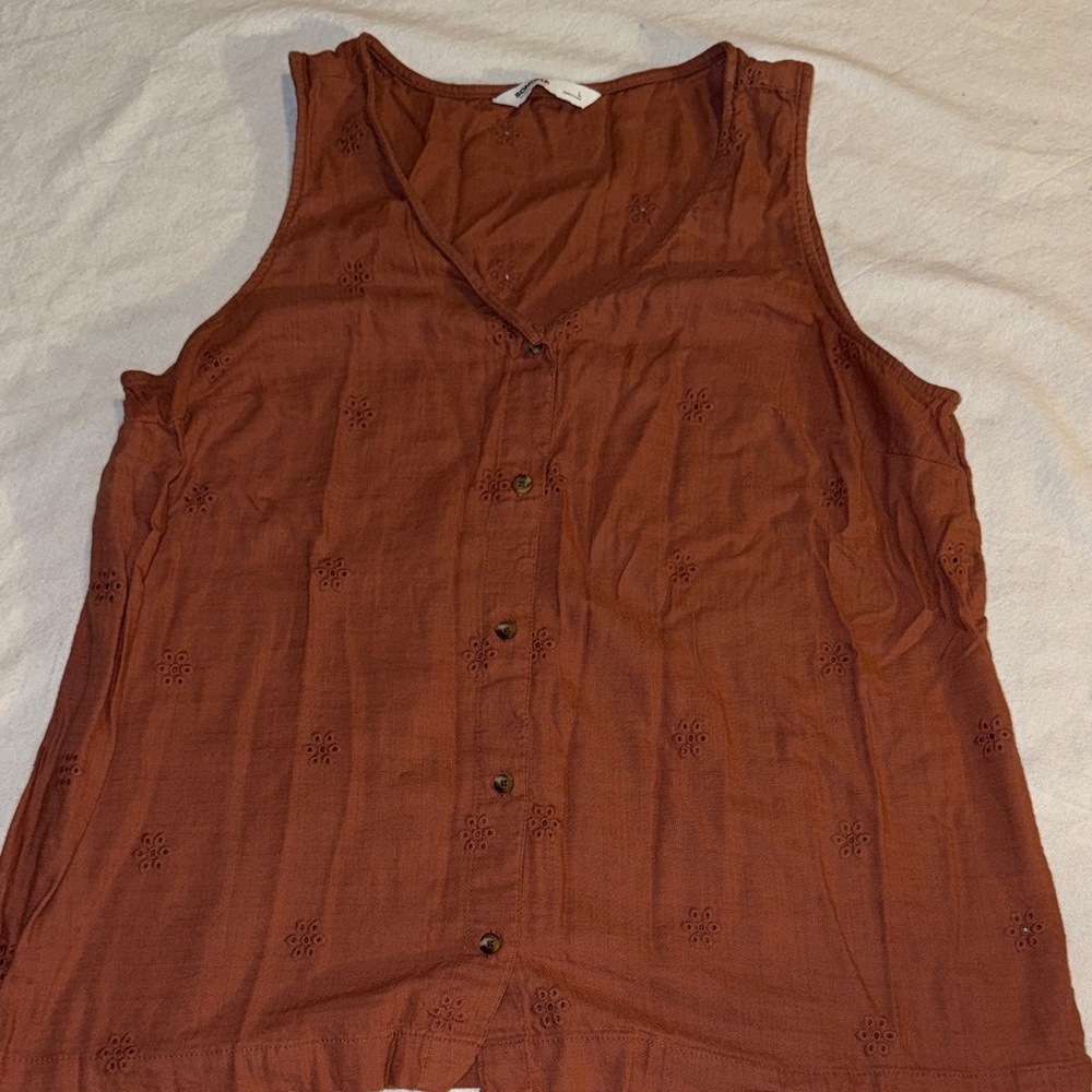 Sonoma Women's Sleeveless Rust Blouse Sz L